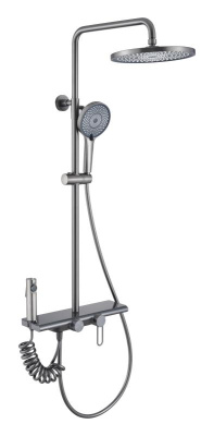 Душевая стойка OLIVE'S KABRERA (4 потока), оружейная сталь (37294KBGM) фото в интернет-магазине Русалия