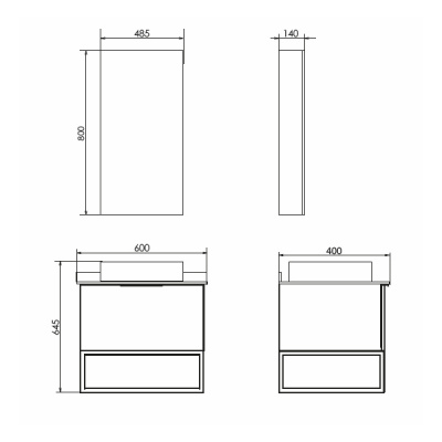 Зеркало-шкаф Comforty Порто-50 дуб темно-коричневый фото в интернет-магазине Русалия