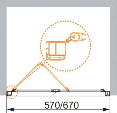 Складная дверь для душа 80 ANIMA-W-BS-80-P-Cr Cezares фото в интернет-магазине Русалия