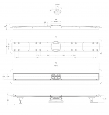 Душевой лоток BelBagno BB-LD-LUCE-80-BIANCO фото в интернет-магазине Русалия