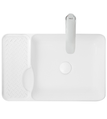 Раковина накладная прямоугольная со смещенным центром Elbach 2263 56 WeltWasser фото в интернет-магазине Русалия