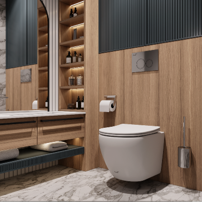 Унитаз TICINO Aria MW ТЕРМООБЖИГ (не плёнка) подвесной безободковый белый матовый Ceruttispa CT8917 (485х365х350) фото в интернет-магазине Русалия