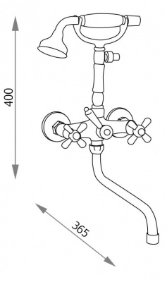 Смеситель для ванны Gialetta Cromo VR.GLT-6305.СR Veragio фото в интернет-магазине Русалия