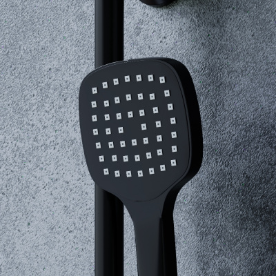 D0712020 Norma душевая система с квадратными лейками, черная фото в интернет-магазине Русалия