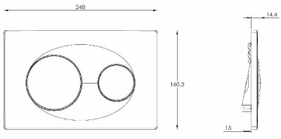 Кнопка смыва Azario двойная, золото матовое (AZ-8200-0014) фото в интернет-магазине Русалия