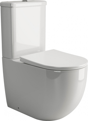 Унитаз компакт безободковый MIA CN1801 с сиденьем микролифт Ceramica Nova фото в интернет-магазине Русалия