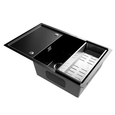 Кухонная мойка Ulgran Steel 780x500, вороненая сталь фото в интернет-магазине Русалия