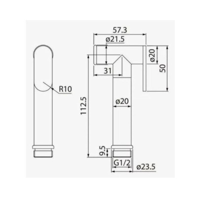 Лейка для гигиенического душа Raglo R460.03.06, черный фото в интернет-магазине Русалия