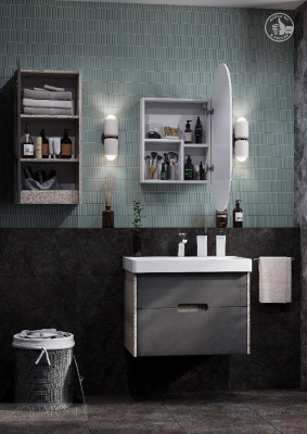 Тумба под раковину AQUATON Оливия 70 грей, дуб ойстер 1A254301OLUG0 фото в интернет-магазине Русалия