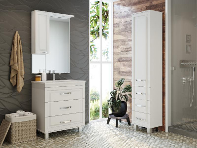 Тумба Терра 70 (белая) с раковиной Cersanit Como 70 Misty фото в интернет-магазине Русалия