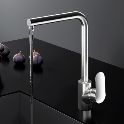 F8005011 Like, смеситель для кухни L-образный излив, сатин, шт. фото в интернет-магазине Русалия