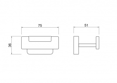 Крючок двойной AQUATEK, матовый черный AQ4302MB ЛИБРА фото в интернет-магазине Русалия