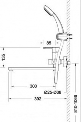 Смеситель для ванны универсальный Stream F63783C-LB Bravat фото в интернет-магазине Русалия