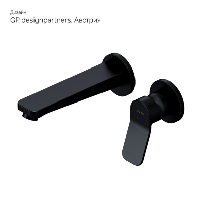 F85A72622 X-Joy, смеситель д/умывальника, монтируемый в стену, чёрный, шт. фото в интернет-магазине Русалия