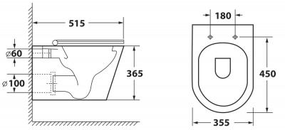 Унитаз подвесной Vind Ruta-H торнадо с сиденьем микролифт TOWLT190304 OWL фото в интернет-магазине Русалия