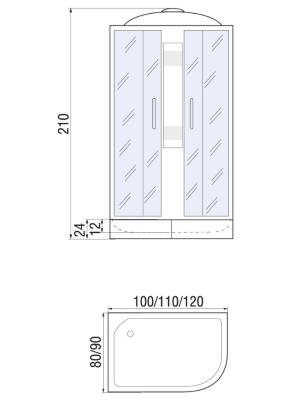 Душевая кабина NARA 120/80/24 L MT 120*80*210 10000002820 River фото в интернет-магазине Русалия
