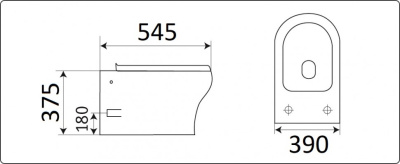 Унитаз подвесной CeramaLux CL2100 бело-глянцевый фото в интернет-магазине Русалия