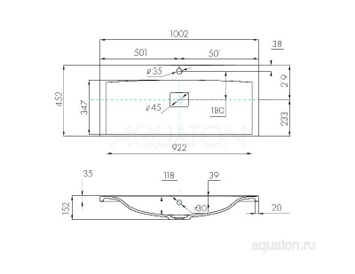 Раковина AQUATON Айрис M 1000 белая 1A73273KAG010 фото в интернет-магазине Русалия