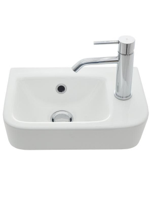 AQM5006R Умывальник с отверстием под смеситель. Правый. 375х245х135 фото в интернет-магазине Русалия