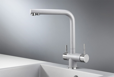 Смеситель для кухни GRANULA (2305, АЛЮМИНИУМ) фото в интернет-магазине Русалия