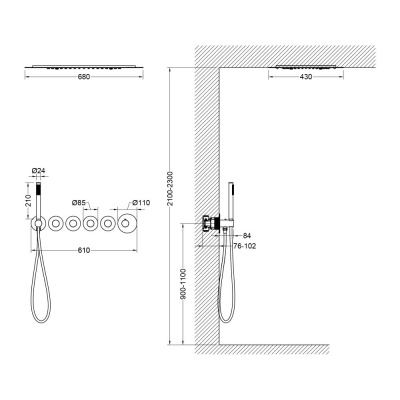 Душевая система встроенная с термостатом Timo Saona золото матовое (SX-2319/17SM) фото в интернет-магазине Русалия