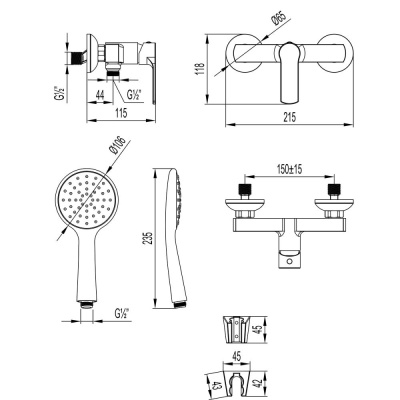 Смеситель Lemark Plus Grace для душа (LM1533C) фото в интернет-магазине Русалия
