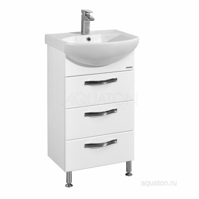 Тумба под раковину AQUATON Ария 50 Н белый 1A140201AA010 фото в интернет-магазине Русалия