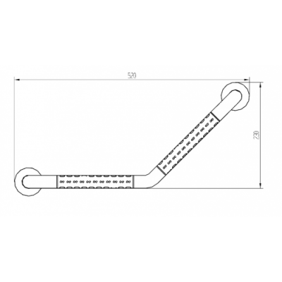 Поручень настенный угловой 52см белый 2W009 Dikalan фото в интернет-магазине Русалия