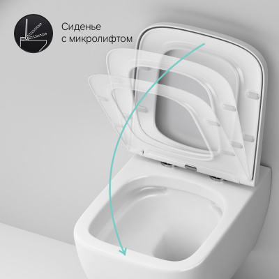 C901701SC Gem подвесной унитаз FlashClean с сиденьем микролифт фото в интернет-магазине Русалия