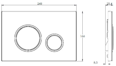 Кнопка смыва Azario двойная, белый+хром (AZ-8200-0045) фото в интернет-магазине Русалия