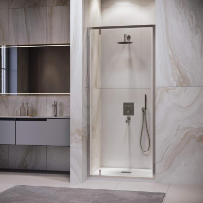 Душевая дверь RGW LE-102 900, стекло прозрачное, профиль хром фото в интернет-магазине Русалия