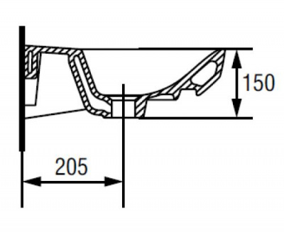 Раковина Carina 55 UM-CAR55/1 Cersanit фото в интернет-магазине Русалия