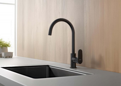 Смеситель для кухни AQUATEK, матовый черный AQ1282MB ОБЕРОН фото в интернет-магазине Русалия