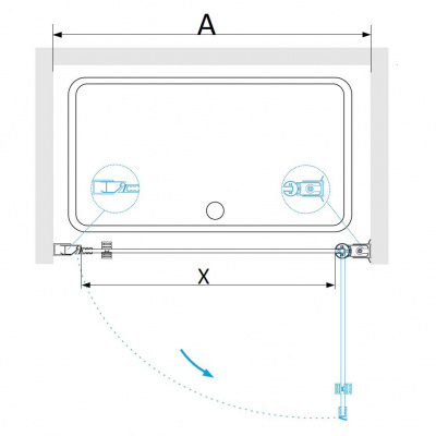 Душевая дверь Dolphin TN-03 70 прозрачное фото в интернет-магазине Русалия