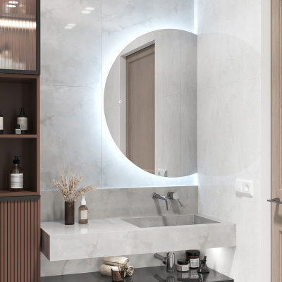 Зеркало с подсветкой Jill 600х900 открытая подветка, оборачиваемая модель ЗЛП3564 Continent фото в интернет-магазине Русалия