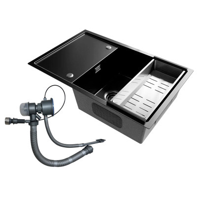 Кухонная мойка Ulgran Steel 780x500, вороненая сталь фото в интернет-магазине Русалия