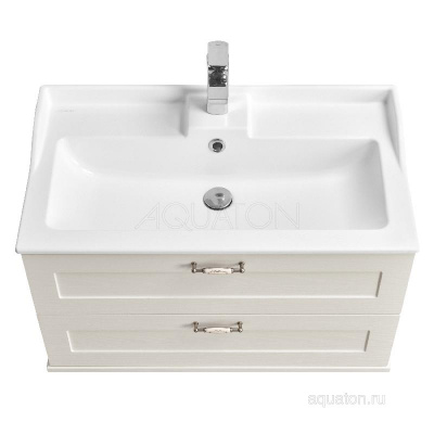 Тумба под раковину AQUATON Леон 80 дуб белый 1A186301LBPS0 фото в интернет-магазине Русалия