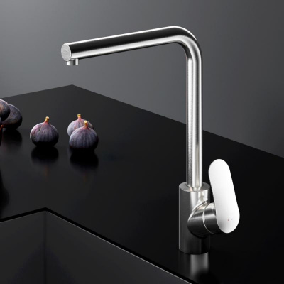 F8005011 Like, смеситель для кухни L-образный излив, сатин, шт. фото в интернет-магазине Русалия