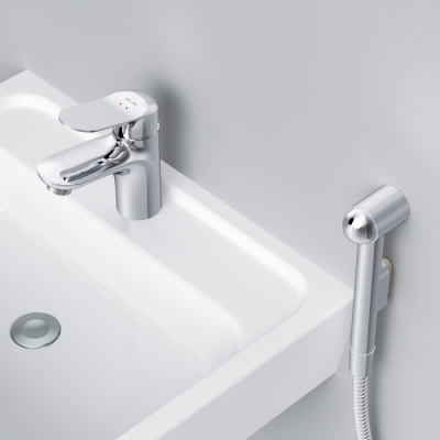 F85C03000 Sunny, смеситель для умывальника с гиг.душем, хром, шт фото в интернет-магазине Русалия