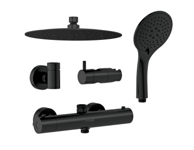 Душевая система с термостатом для душа Brasko Black А63112 черная Cersanit фото в интернет-магазине Русалия