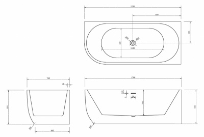 Акриловая ванна ABBER AB9315 R 170х75х60 см фото в интернет-магазине Русалия