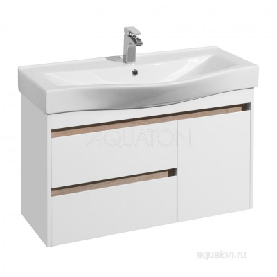 Тумба под раковину AQUATON Нортон 100 белая 1A249001NT010 фото в интернет-магазине Русалия