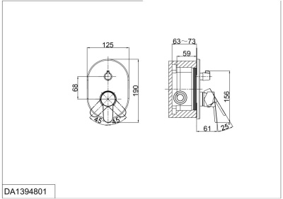 Смеситель для душа встраиваемый DK Rhein Marx (DA1394801) фото в интернет-магазине Русалия