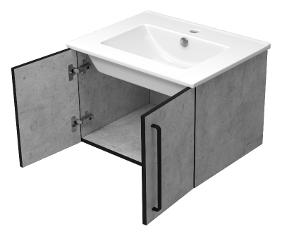 Тумба Rock 60 подвесная с раковиной Sanita Luxe Quadro 60 Brevita фото в интернет-магазине Русалия