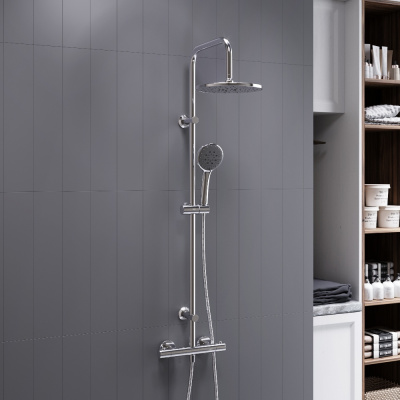 D0710400 New plus, душевая система с ТМС для душа, хром фото в интернет-магазине Русалия