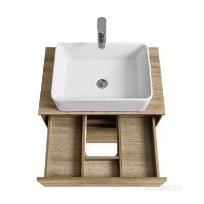 Тумба под раковину AQUATON Либерти 60 2 ящика, дуб эльвезия 1A279401LYC70 фото в интернет-магазине Русалия