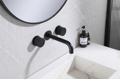 Смеситель ABBER Wasser Kreis AF81122B для раковины скрытого монтажа, черный матовый фото в интернет-магазине Русалия