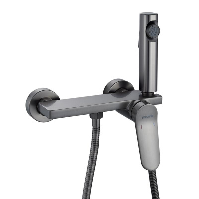 Гигиенический душ со смесителем Shevanik S4305T-1, оружейная сталь фото в интернет-магазине Русалия