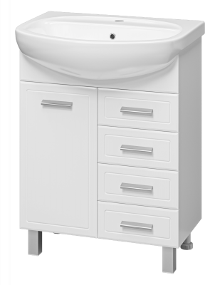 Тумба Стелла 65 с 4 ящиками и бельевой корзиной с раковиной Santek Стелла 65 Misty фото в интернет-магазине Русалия