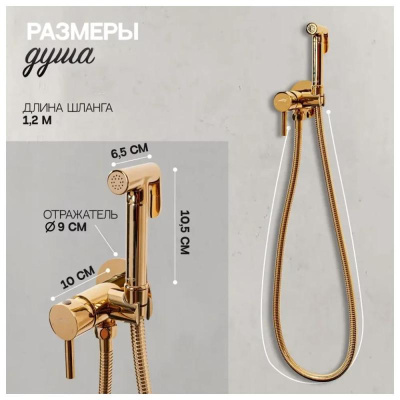 Гигиенический душ со смесителем встраиваемый Hansberge H3099GO, золото фото в интернет-магазине Русалия